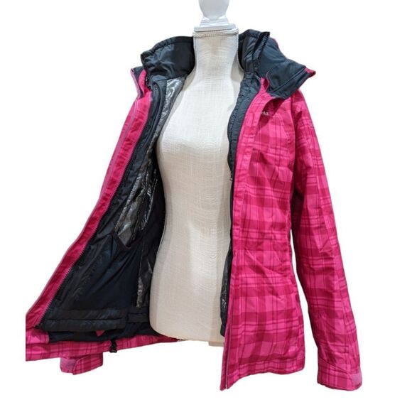 LIKE NEW Columbia Whirlibird Interchange Jacket Deep Blush Plaid Size M - Picture 11 of 14